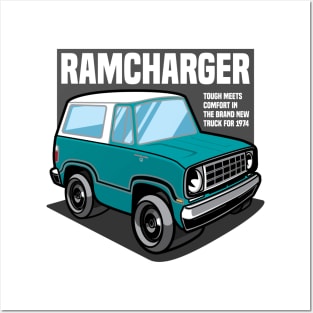 Turquoise Ramcharger - 1974 Posters and Art